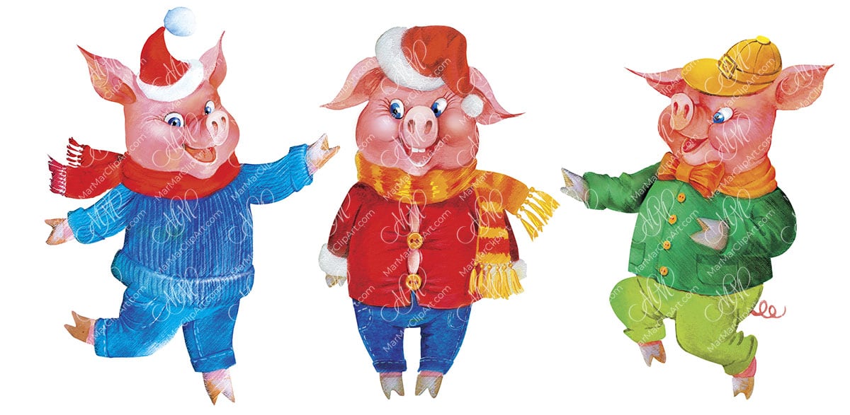 three little pigs characters printable