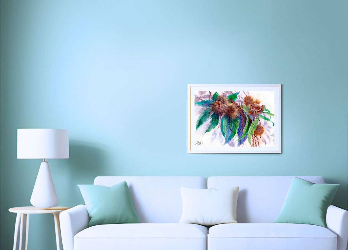 Chestnut Branch watercolor poster