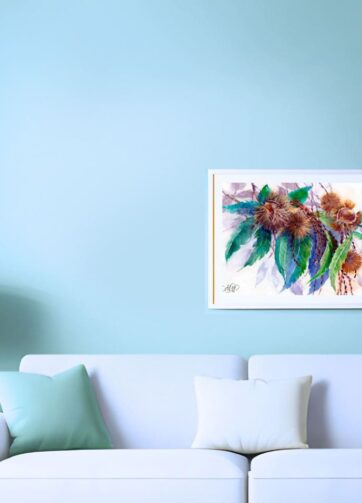 Chestnut Branch watercolor poster